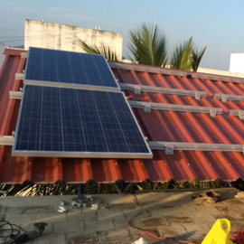 Metal sheet roof solar module mounting system